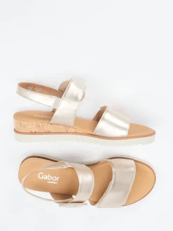 – Sandalen aus Metallicleder Champagner*Gabor Comfort Online
