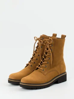 Damen Gabor Comfort – Schnürboots aus Nubukleder cognac