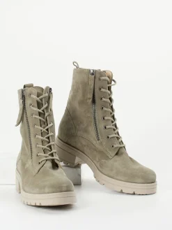 Damen Gabor Comfort – Schnürboots aus Veloursleder Taupe