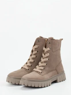 Damen Gabor Comfort – Schnürstiefelette aus Nubukleder Taupe