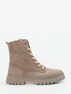 Damen Gabor Comfort – Schnürstiefelette aus Nubukleder Taupe