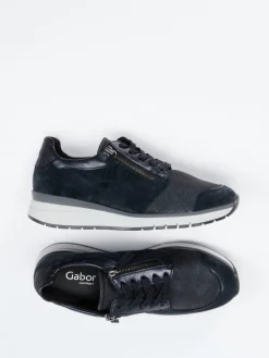 Damen Gabor Comfort – Sneaker aus Veloursleder Schwarz