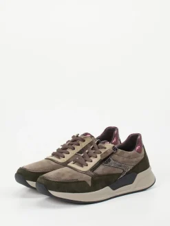 Damen Gabor Comfort – Sneaker aus Veloursleder in Herbstfarben