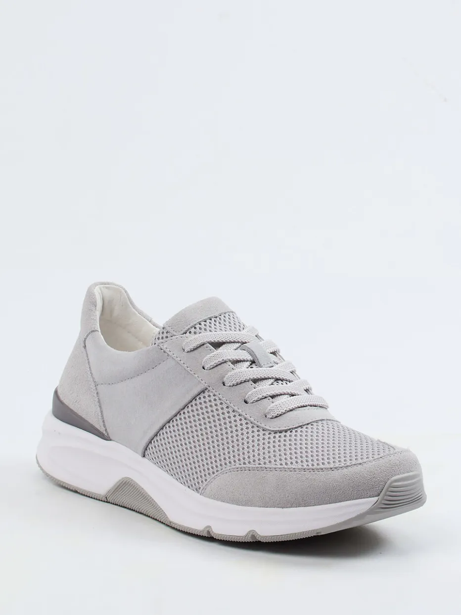 Damen Gabor Comfort – Sneaker aus Velour/Textil hell