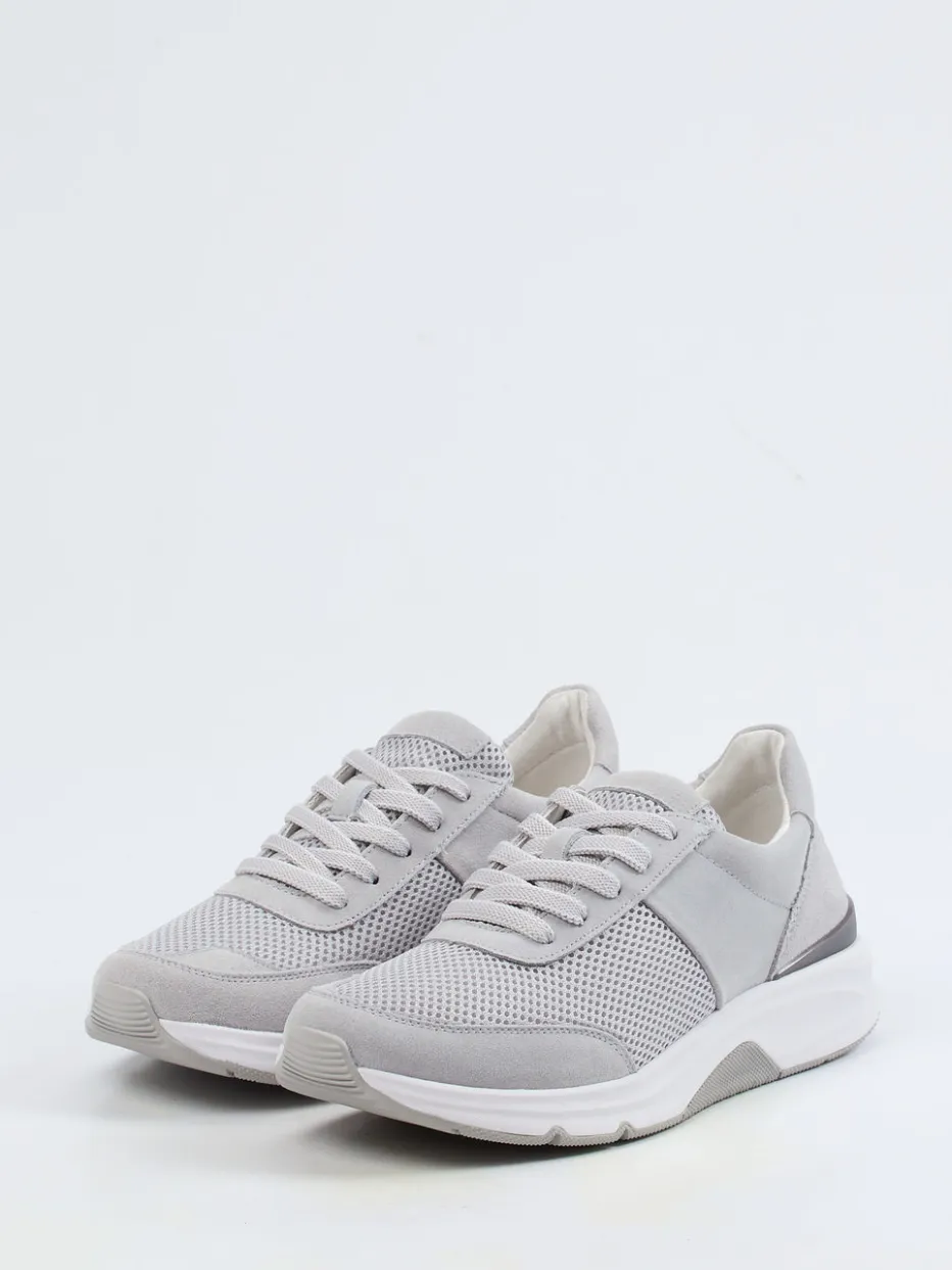 Damen Gabor Comfort – Sneaker aus Velour/Textil hell