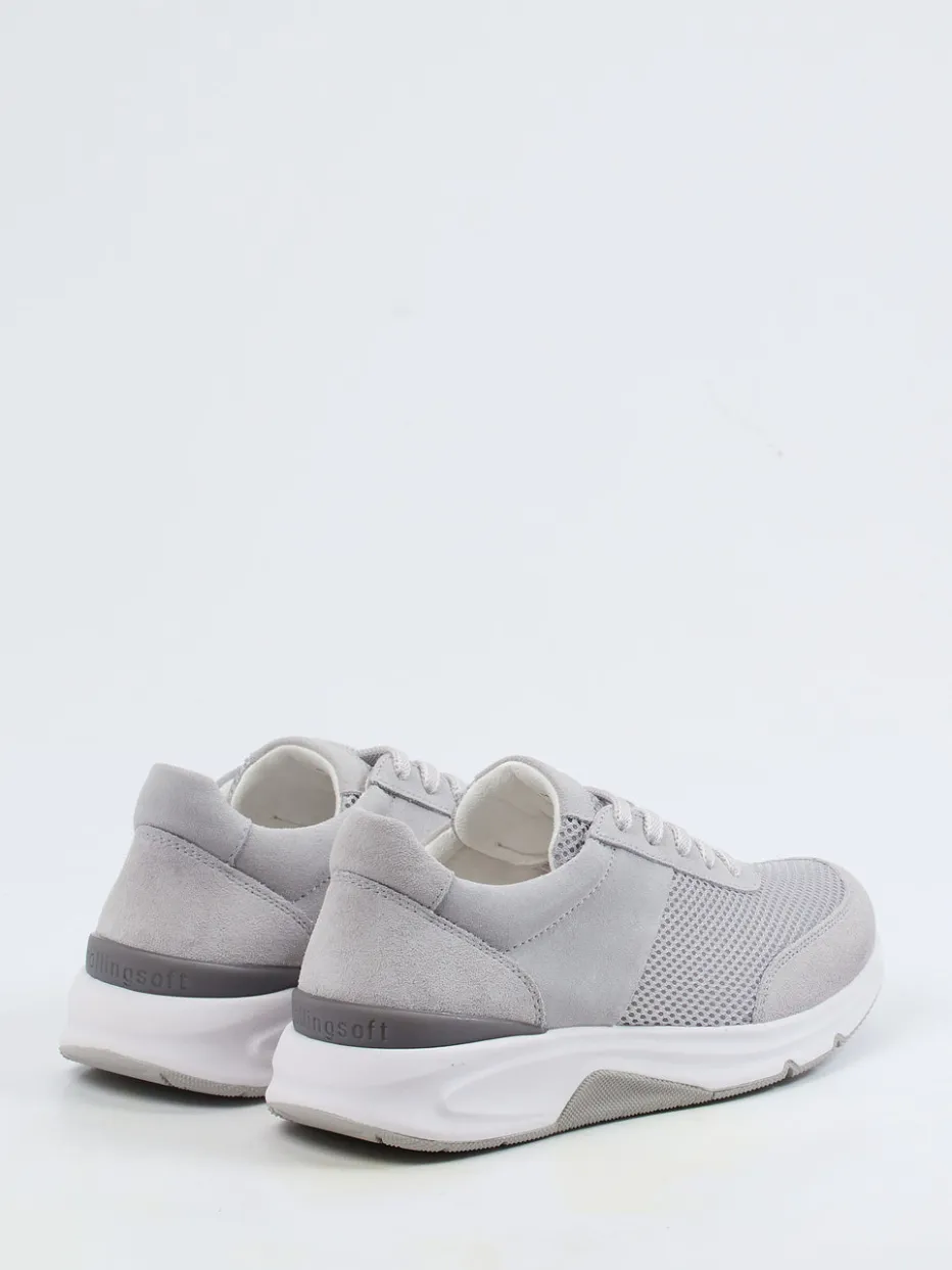 Damen Gabor Comfort – Sneaker aus Velour/Textil hell