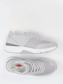 Damen Gabor Comfort – Sneaker aus Velour/Textil hell