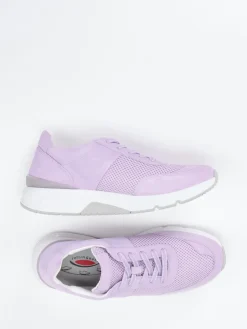 Damen Gabor Comfort – Sneaker aus Velour/Textil in Flieder