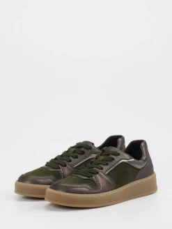 Damen Gabor Comfort – Sneaker aus Veloursleder Oliv