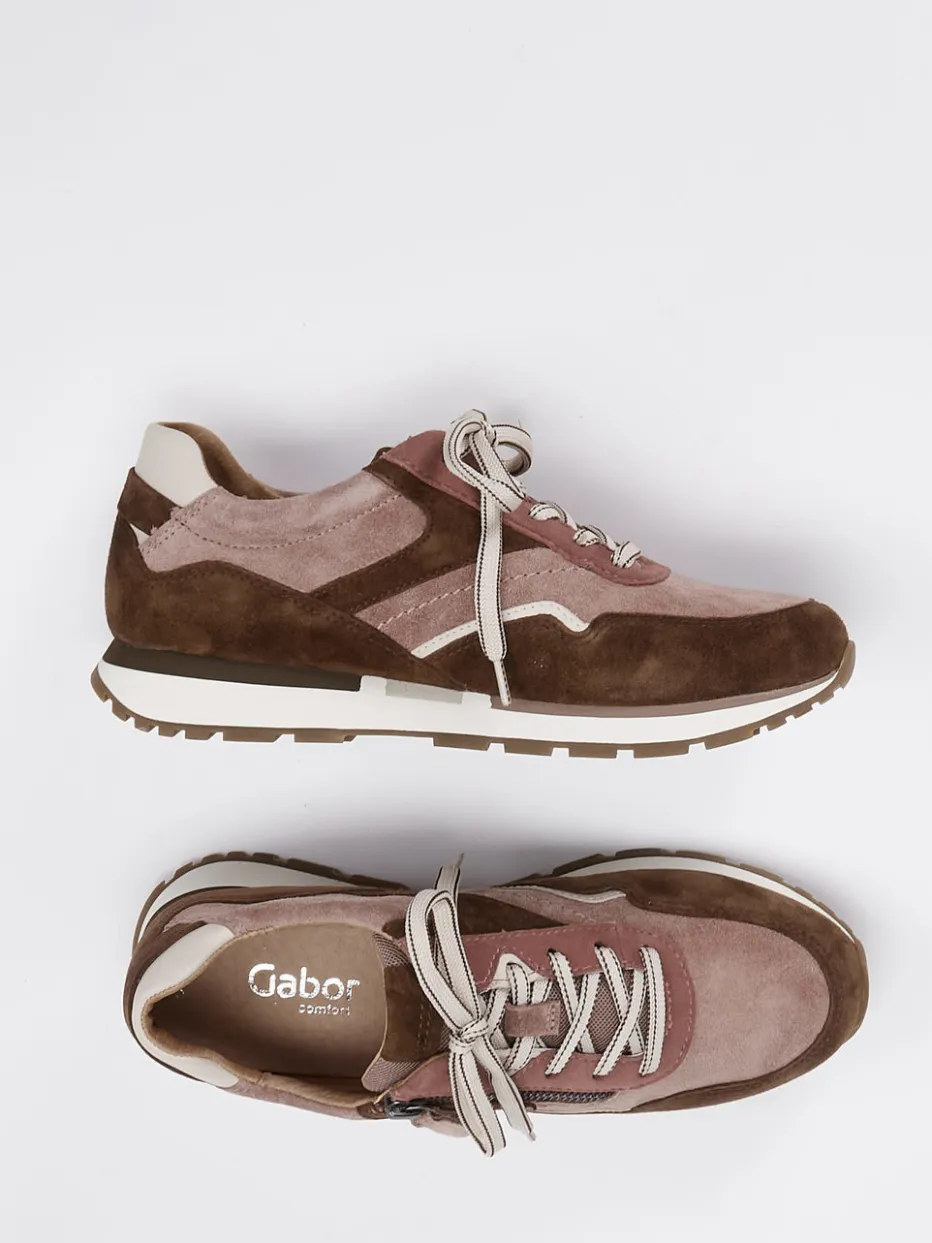 Damen Gabor Comfort – Sneaker aus Veloursleder Altrosa