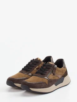 Damen Gabor Comfort – Sneaker aus Veloursleder cognac