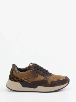Damen Gabor Comfort – Sneaker aus Veloursleder cognac