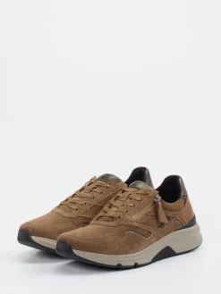 Damen Gabor Comfort – Sneaker aus Veloursleder cognacfarben