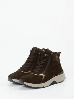 Damen Gabor Comfort – Sneakerboots aus Veloursleder Dunkel