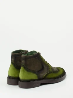 Herren Galizio Torresi – Brogue-Boots aus Veloursleder oliv