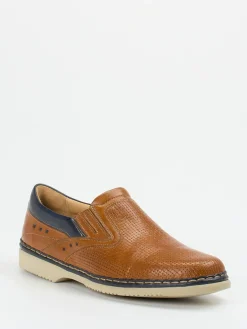 Herren Galizio Torresi – Slipper aus geprägtem Leder cognac