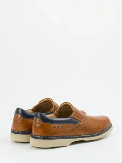 Herren Galizio Torresi – Slipper aus geprägtem Leder cognac