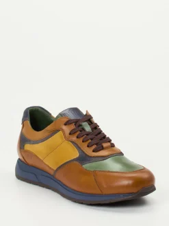 Herren Galizio Torresi – Sneaker aus Leder-Mix cognacfarben