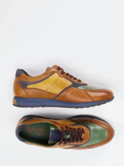 Herren Galizio Torresi – Sneaker aus Leder-Mix cognacfarben