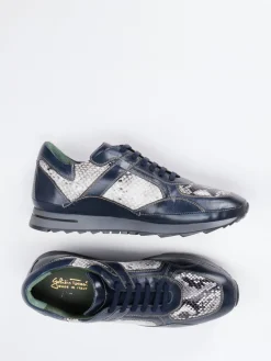 Herren Galizio Torresi – Sneaker aus geprägtem Leder dunkelblau