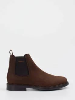 Herren Gant – Chelsea Boots aus Veloursleder Dunkel