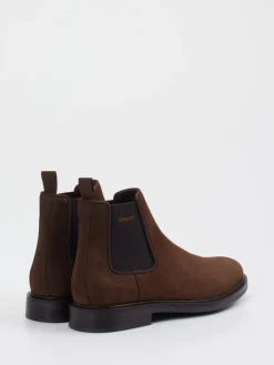 Herren Gant – Chelsea Boots aus Veloursleder Dunkel