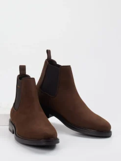 Herren Gant – Chelsea Boots aus Veloursleder Dunkel