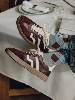 Damen Gant – Retro-Sneaker aus Velour/Leder wein