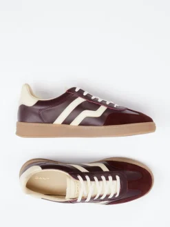 Damen Gant – Retro-Sneaker aus Velour/Leder wein