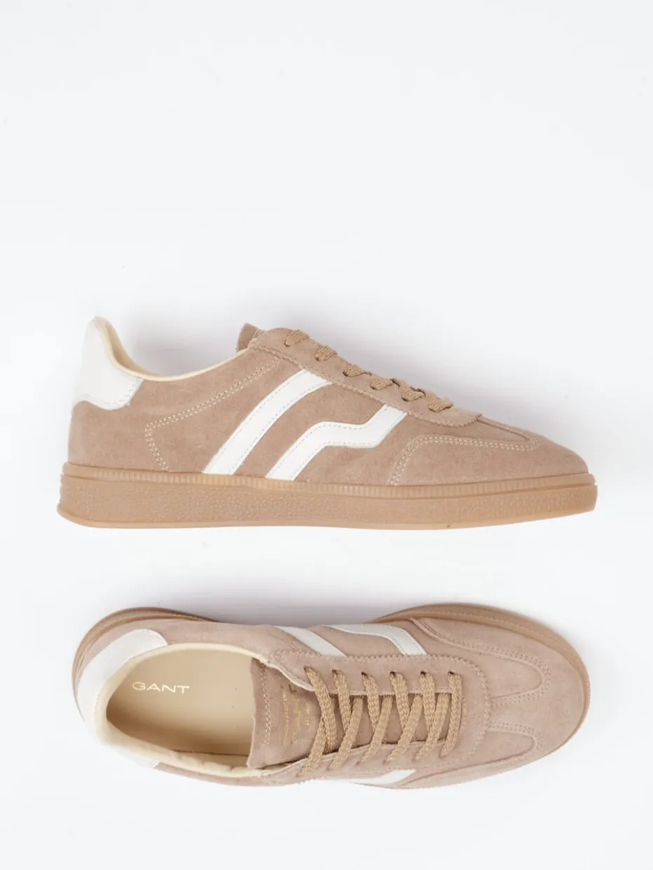 Damen Gant – Retro-Sneaker aus Veloursleder sandbeige