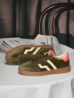 Damen Gant – Retro-Sneaker aus Veloursleder oliv