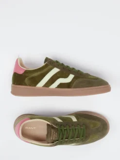Damen Gant – Retro-Sneaker aus Veloursleder oliv
