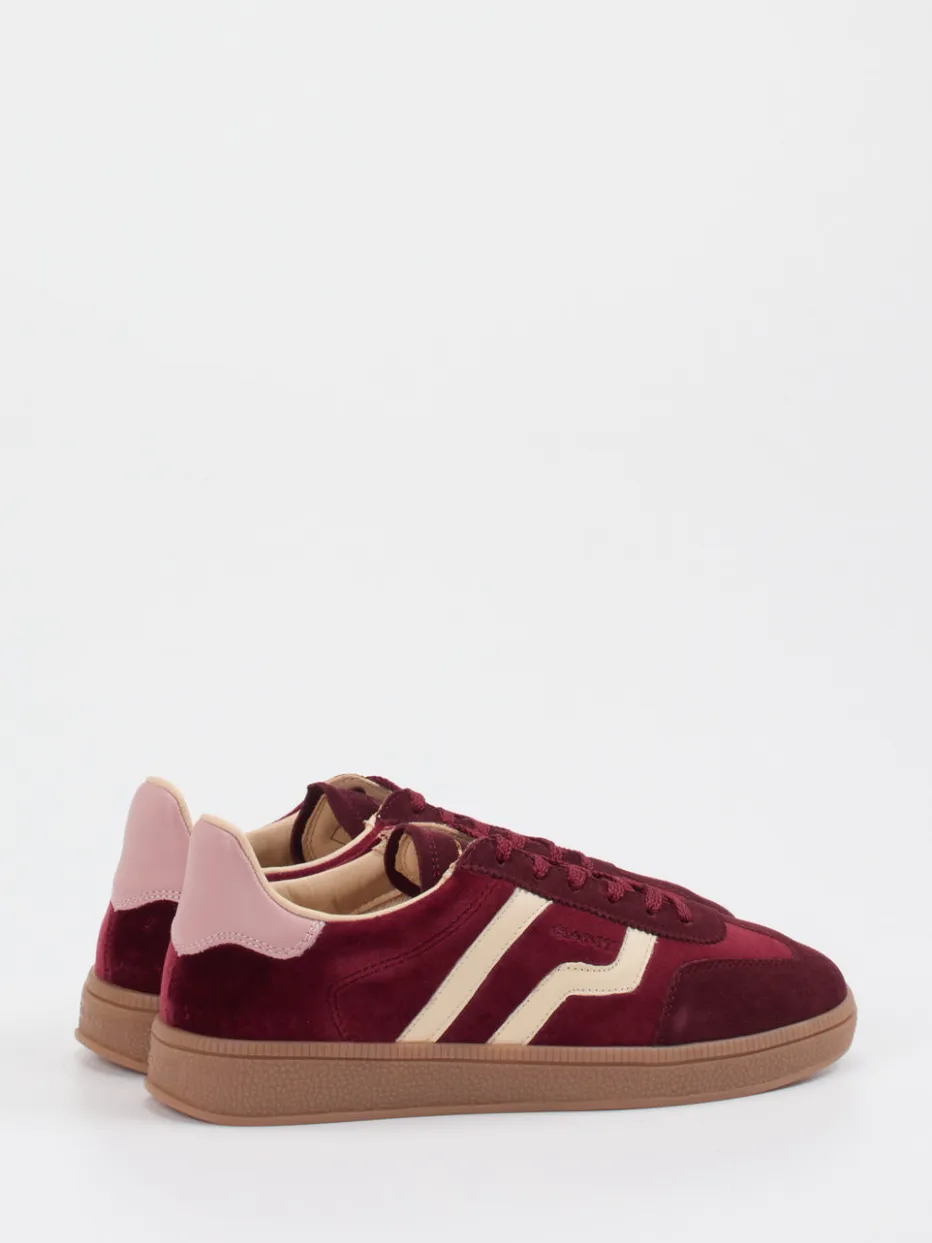 Damen Gant – Retro-Sneaker aus Veloursleder bordeaux