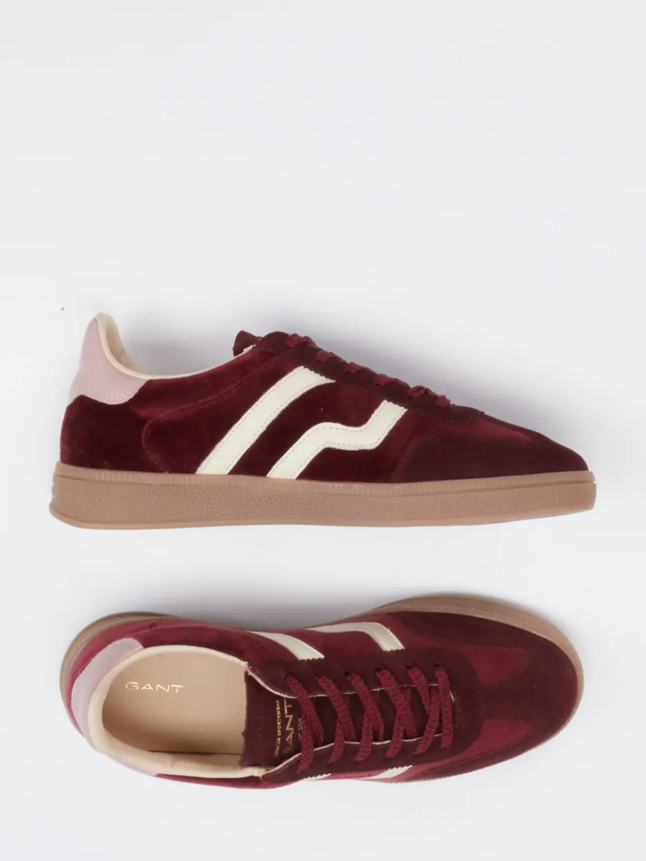 Damen Gant – Retro-Sneaker aus Veloursleder bordeaux