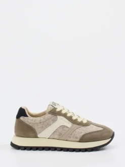 Damen Gant – Sneaker aus Veloursleder und Textil taupe