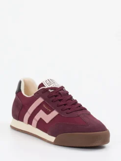Damen Gant – Sneaker aus Velour/Textil in Bordeaux