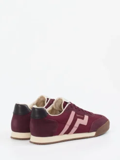 Damen Gant – Sneaker aus Velour/Textil in Bordeaux