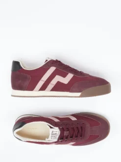 Damen Gant – Sneaker aus Velour/Textil in Bordeaux