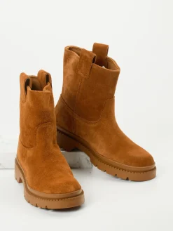 Damen Gant – Stiefelette aus Veloursleder cognacfarben