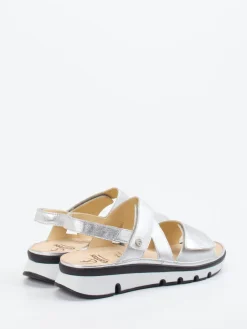 – Klettsandalen aus Metallicleder silberfarben*Ganter Online