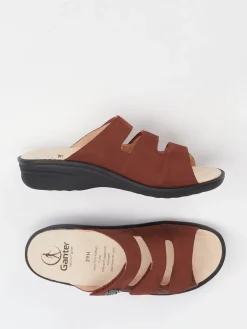 Damen Ganter – Komfort-Pantolette aus Nubukleder wein