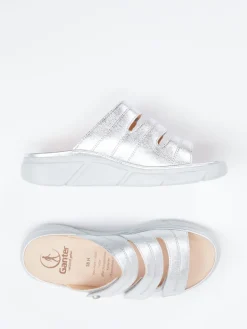 – Komfort-Pantolette aus Metallicleder silber*Ganter Outlet