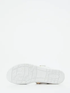 Damen Ganter – Komfortsandale aus Veloursleder Perlmuttweiß