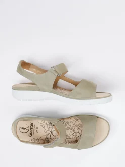 Damen Ganter – Komfortsandalen aus Veloursleder sandbeige