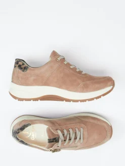 Damen Ganter – Komfort-Sneaker aus Veloursleder rosébraun