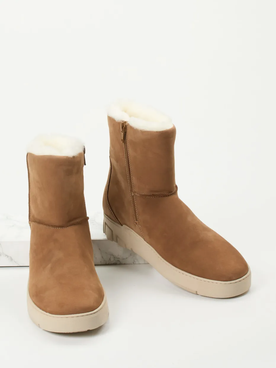 Damen Ganter – Stiefelette aus Nubukleder cognac