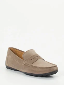 Herren Geox – Loafer aus Veloursleder in Taupe