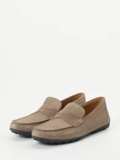 Herren Geox – Loafer aus Veloursleder in Taupe