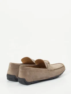 Herren Geox – Loafer aus Veloursleder in Taupe
