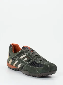 – Low-Top Sneaker aus Veloursleder Oliv*Geox Sale